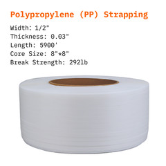 Polypropylene (PP) & Polyester (PET) Strapping Roll Multiple Size 8″ Coil Core