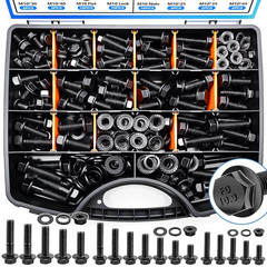 400 Pcs Metric Flange Bolt Assortment Nuts And Bolts Assortment Kit 10.9 Grade