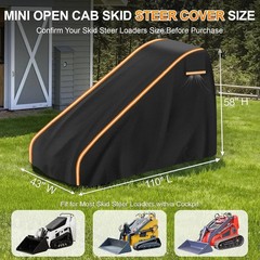 900D Mini Skid Steer Loader Cover, Heavy Duty Waterproof Mini Open Cab Skid Stee