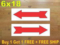 6″x18″ ARROW Red REAL ESTATE RIDER SIGNS Buy 1 Get 1 FREE 2 Sided