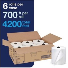 Tork 290089 Universal Matic Hand Towel Roll H1 White 1-Ply 700 FT 6 Rolls