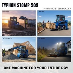 USA Stocks TYPHON STOMP 509 25HP Kubota D1105 1.4 Ton EPA Skid Steer Loader