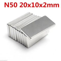 5/100/200pc N50 Block Magnet 20x10x2mm Strong Square Neodymium Rare Earth Magnet