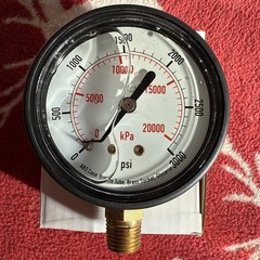 2x 3000 Psi Glycerin Liquid Filled Hydraulic Pressure Gauge, 2.5″ Dial Size,