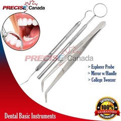 45 Basic Dental Instruments Set Tweezer Explorer Mirror plier German Grade