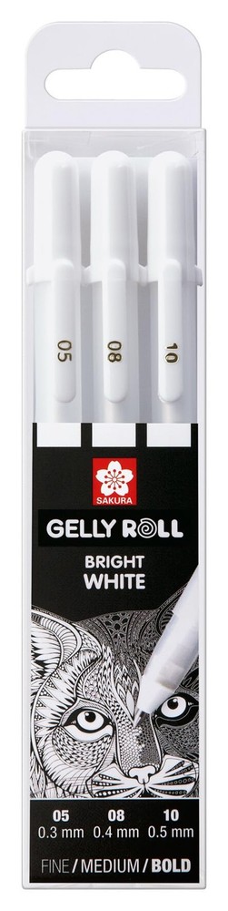 Gelly Roll Basic White Gel Pen Set of 3, Assorted Sizes | Opaque Pens for Hig…