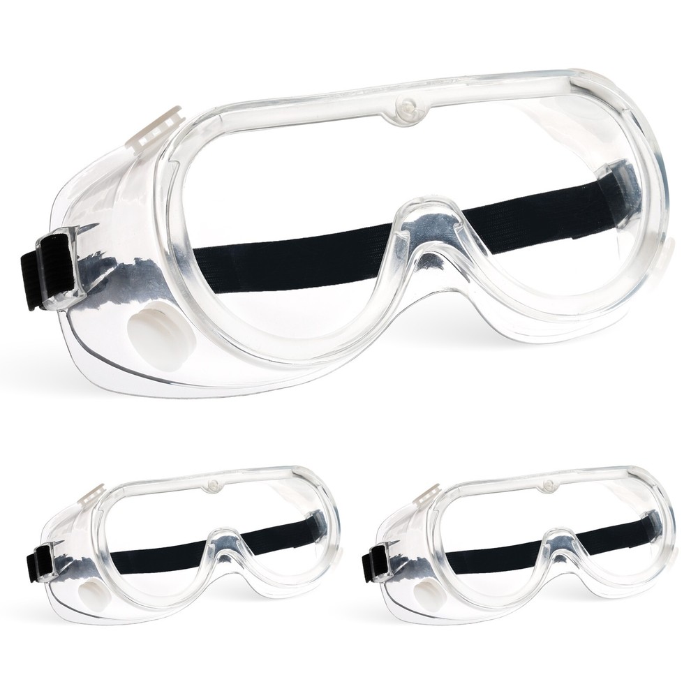 Bison Life Anti Fog Safety Goggles Over Glasses Lab Works Eyewear, Pack of 3