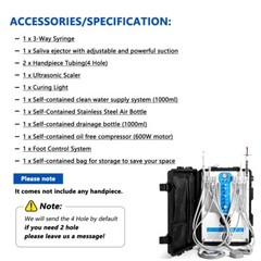 Portable Dental Mobile Delivery Unit Air Compressor Strong Suction /Handpiece 4H