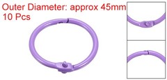 Loose-Leaf Binder Rings, 45mm/ 1.8″ Metal Book Ring Key Holder Purple, 10Pack