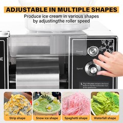 Commercial Snowflake Machine Ice Shaver Snow Cone Shaving Maker Adjustable Speed