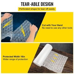 984′ x16″ Air Cushion Machine Film Small Bubble Pillow Packaging Padding 4 Rolls