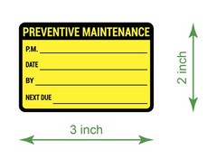 2×3 inch 200 PCS Black Yellow Preventive Maintenance Stickers for Machines an…