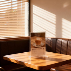 Newnewshow 5X7 Acrylic Sign Holder 3Pack, Double-Sided Display Stand, Plastic Ca