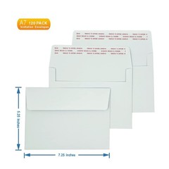A7 Invitation Envelopes (200 PCS) – 5.25×7.25 in Windowless Design, 120GSM Wh…