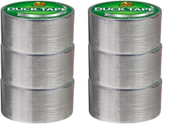 Brand Color Duct Tape, 6-Roll, Metallic Chrome (1303158_C)