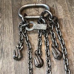 USA-Alloy USA 9/32”x 3’ Lifting Chain 6 Leg with Hooks hoist spreader Towing