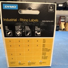 DYMO Rhino Label Cartridge 1/4 in Black/White Thermal Heat-Shrink Tube 18051.