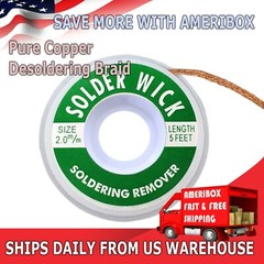 2.0mm Desoldering Braid Solder Remover Spool Copper Wick 5 ft 1.5m – USA Seller