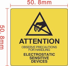 ESD 2×2 ATTENTION Electrostatic Sensitive Devices Anti Static Warning 500 Labels