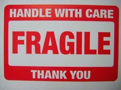 10 FRAGILE Handle with Care stickers DOT 2×3 inch Shipping Label UPS Fedex USPS