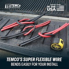 TEMCo 2 AWG 25 Ft Black + 25 Ft Red Welding Cable