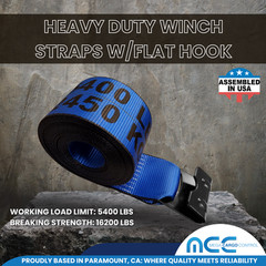USA 4″x40′ 50′ 60′ Winch Strap Flat Hook for Flatbed Truck Trailer Farm Tie Down