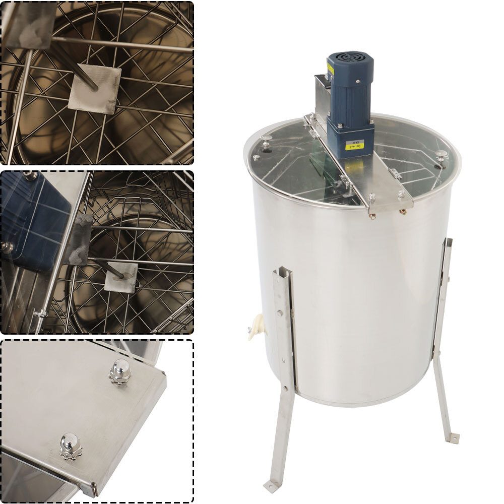 Electric Honey Extractor Beekeeping Equipment 4/8 Frames Stainless Steel 140W