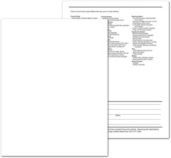 1-Part Self-Adhesive Buyers Guide Form – Blank Front – Text on Back – Letter Siz