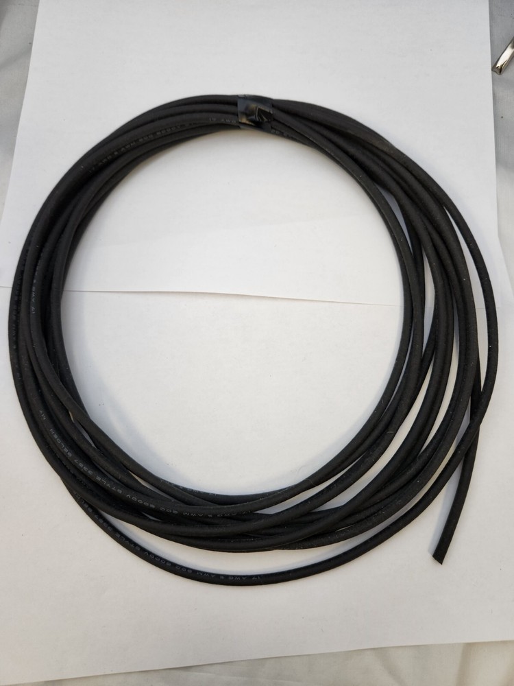 BELDEN 25FT Black EPDM Rubber Test Lead Wire – 5000V Hi Voltage, 17 AWG UL3357