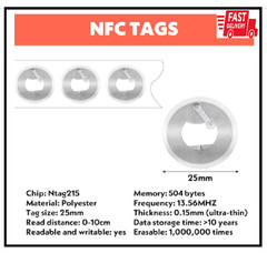 50 Pcs NFC Tags Sticker with Original NTAG215 Chip NFC Stickers Adhesive
