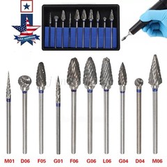 10pcs/Set Dental Tungsten Carbide Burs Plaster Alloy Acrylic Drill Polisher