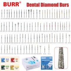 5Pcs/pack Dental Diamond Burs FG Needle Taper Fine Grit High Speed ns