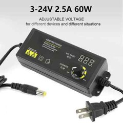 Adjustable Voltage 3 to 24V AC/DC Switch Power Supply Adapter with LED Displayme