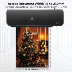 A4 Laminating Machine Hot Cold Laminator 2 Roller Fast Warm Up for Home Office