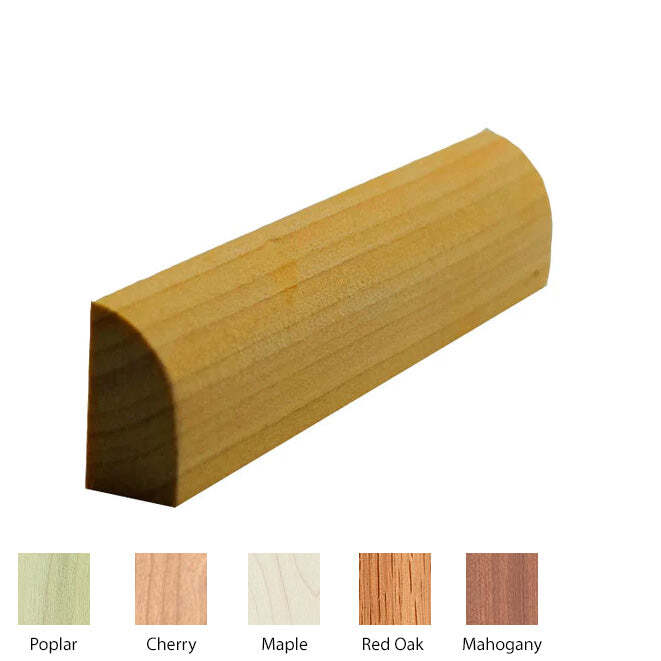 EWQR13 Quarter Round Moulding Trim, 1/2″ x 3/4″ Unfinished Solid Hardwood Trim