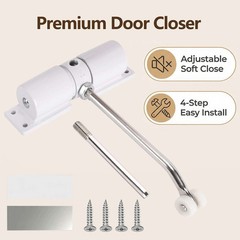Automatic Door Closer, Stainless Steel Safety Spring Door Closer Adjustable