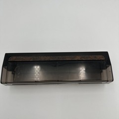 1980s Plastic Black with Faux Wood Desk Caddy Clear Smoke Organizer Hong Kong