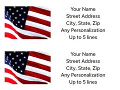 81 Personalized Return Address Labels Custom Mailing Stickers USA Waving Flag