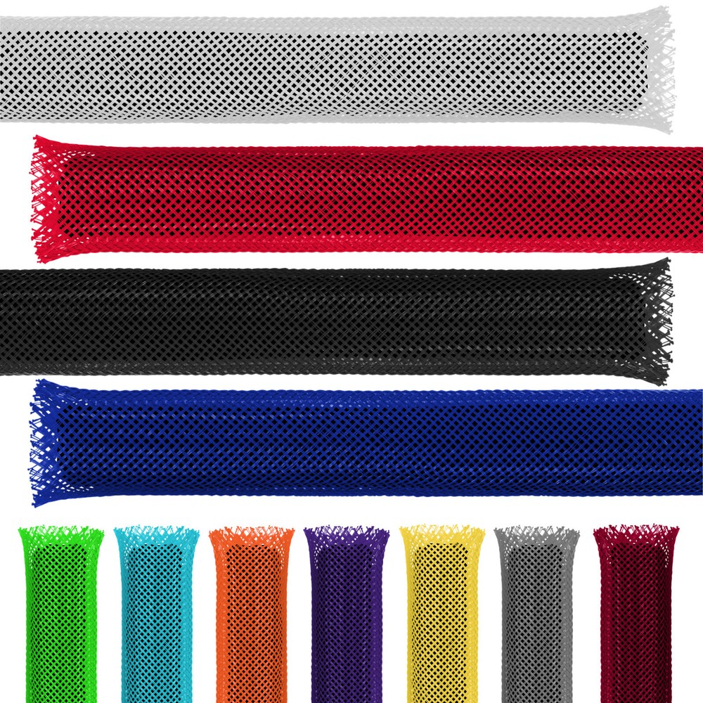 Polyethylene Terephthalate (PET) Expandable Braided Sleeves – Sizes & Colors