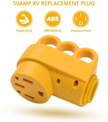 NEMA 14-50R RV Replacement Female Plug, 125/250V 50 Amp with Disconnect Handle