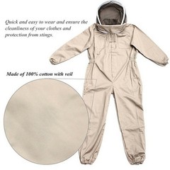 XXL-Unisex Professional Cotton Full Body Beekeeping Bee Keeping Suit W/Veil-Hood