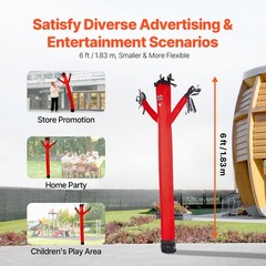 Uimoso 6 ft Wacky Waving Inflatable Tube Man with 1/15 HP Blower Fan