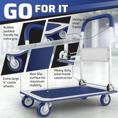 Folding Hand Truck Dolly Cart with Wheels Luggage Cart Trolley Moving 660lbs