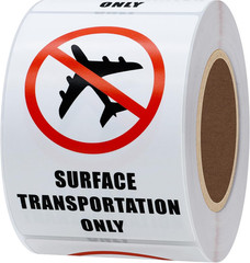 2×3 Inch Surface Transportation ONLY DOT Warning Labels Stickers Total 300