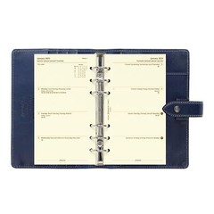 Filofax Malden Organizer Personal Size Navy – Tactile Full Grain Buffalo Leat…